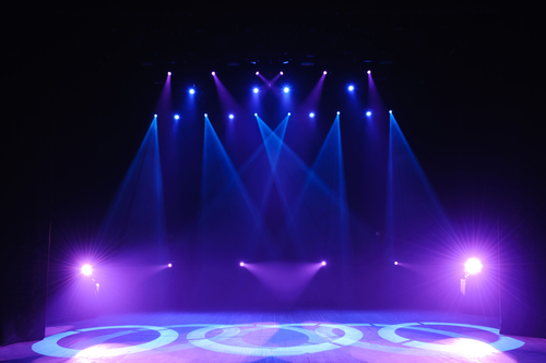 Free,stage,with,lights,,lighting,devices.